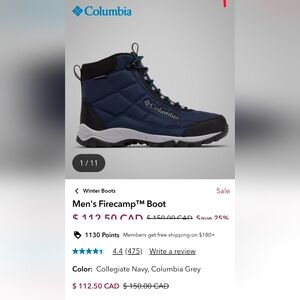 Columbia Men's Firecamp Boot - Navy and Gray- Rarely Worn By A Woman
